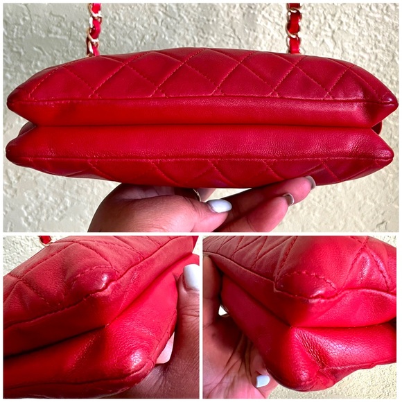 👑✅PRICE FIRM✅ AUTHENTIC Chanel Red Boy Lambskin Clutch - Picture 12 of 17
